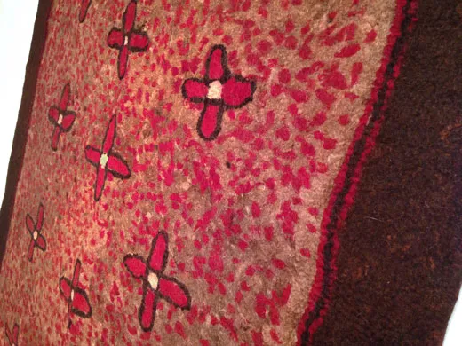 double sided turkmen felt rug