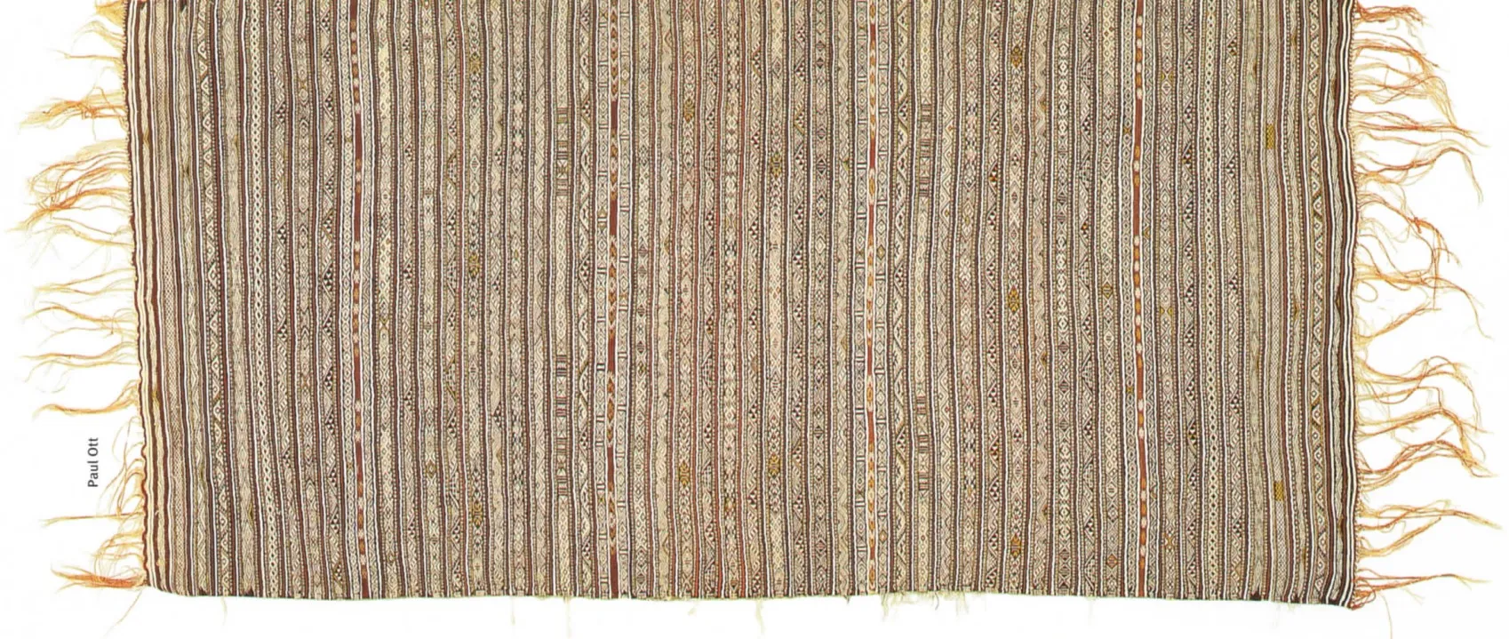 Pale beige shawl with extremely fine vertical striping