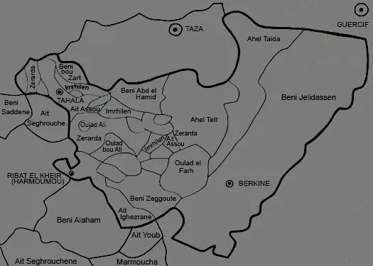 Map of the Beni Ouarain territory