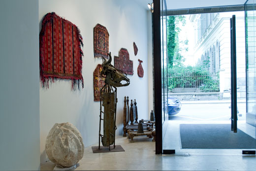 saddle rugs from Turkmenistan + Baluchstan, among them a motorcycle saddle rug + a bicycle saddle rug