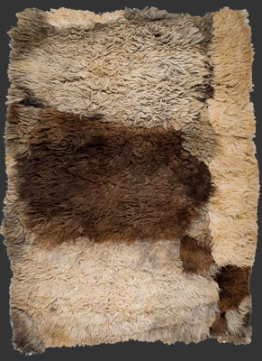 'postak', Fell-Teppich, Usbekistan / Kirgistan, Anfang/Mitte 20. Jahrhundert