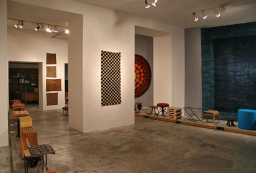 geometrien exhibition vienna. Tibet checkerboard rug. vintage Verner Panton rug. Bejing carpet